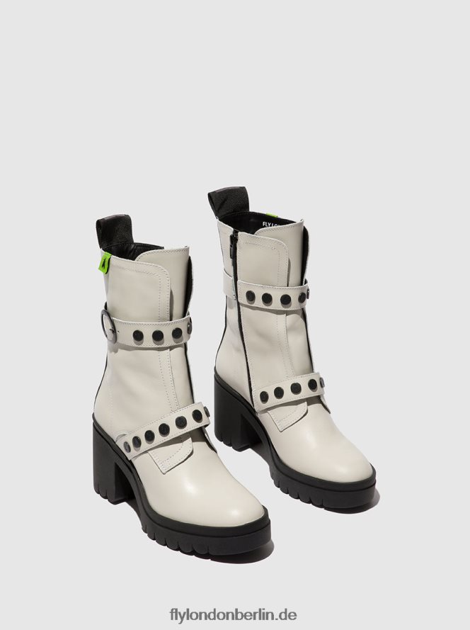 Frauen Fly London Übelkeit, gebrochenes Weiß Stiefeletten mit Reißverschluss tama888 DP8RD8161