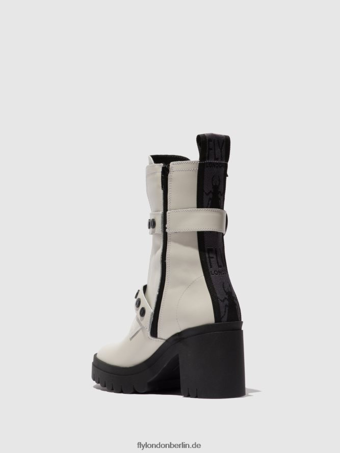 Frauen Fly London Übelkeit, gebrochenes Weiß Stiefeletten mit Reißverschluss tama888 DP8RD8161