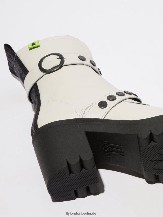 Frauen Fly London Übelkeit, gebrochenes Weiß Stiefeletten mit Reißverschluss tama888 DP8RD8161
