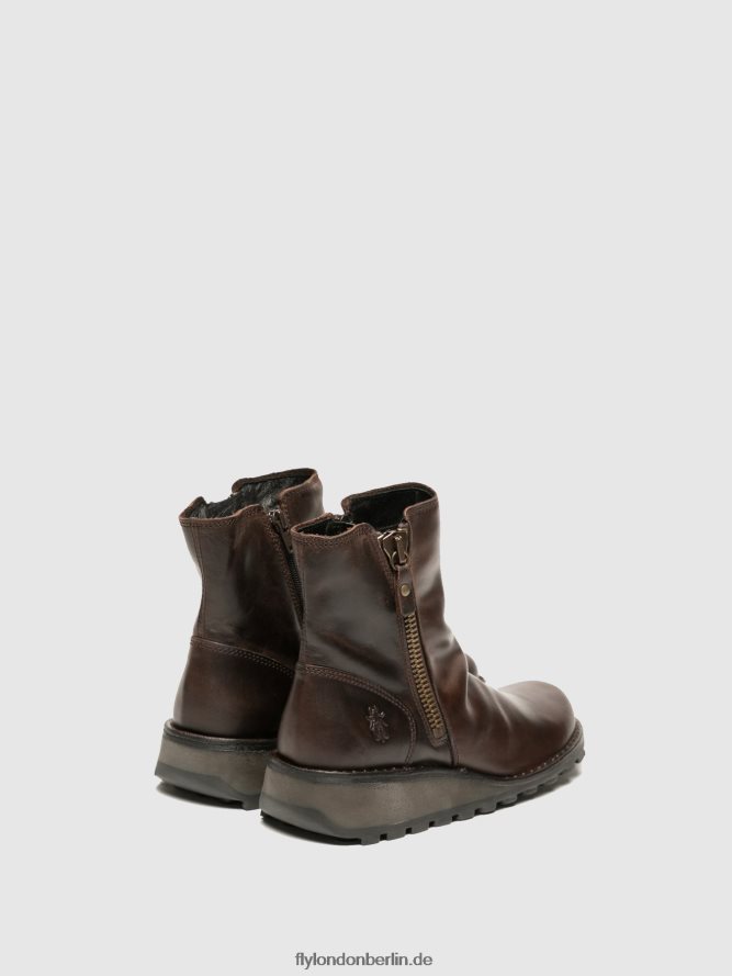 Frauen Fly London braun Stiefeletten mit Reißverschluss mon944 dk. DP8RD8270