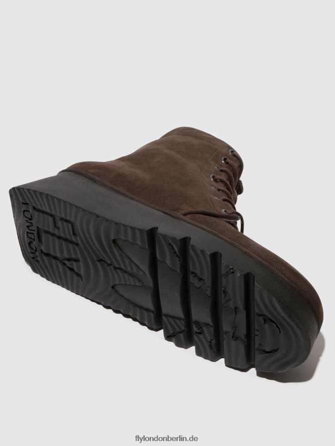 Frauen Fly London dk. Taupe Schnürstiefeletten pall404 DP8RD894