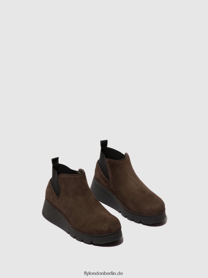 Frauen Fly London dk. Taupe elastische Stiefeletten pada403 DP8RD8112