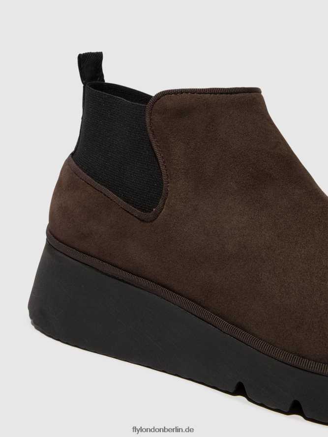 Frauen Fly London dk. Taupe elastische Stiefeletten pada403 DP8RD8112