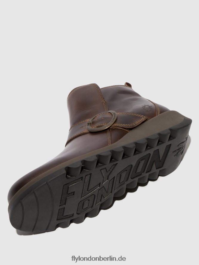 Frauen Fly London dk. braun Stiefeletten mit Schnalle sias812 DP8RD8158