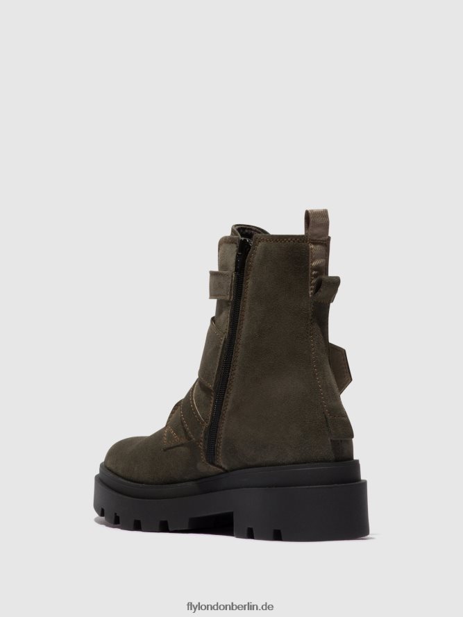 Frauen Fly London grau Stiefeletten mit Schnalle jeda817 DP8RD8156