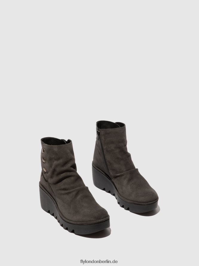 Frauen Fly London Öl-Wildleder-Diesel Stiefeletten mit Reißverschluss brom344 DP8RD8183
