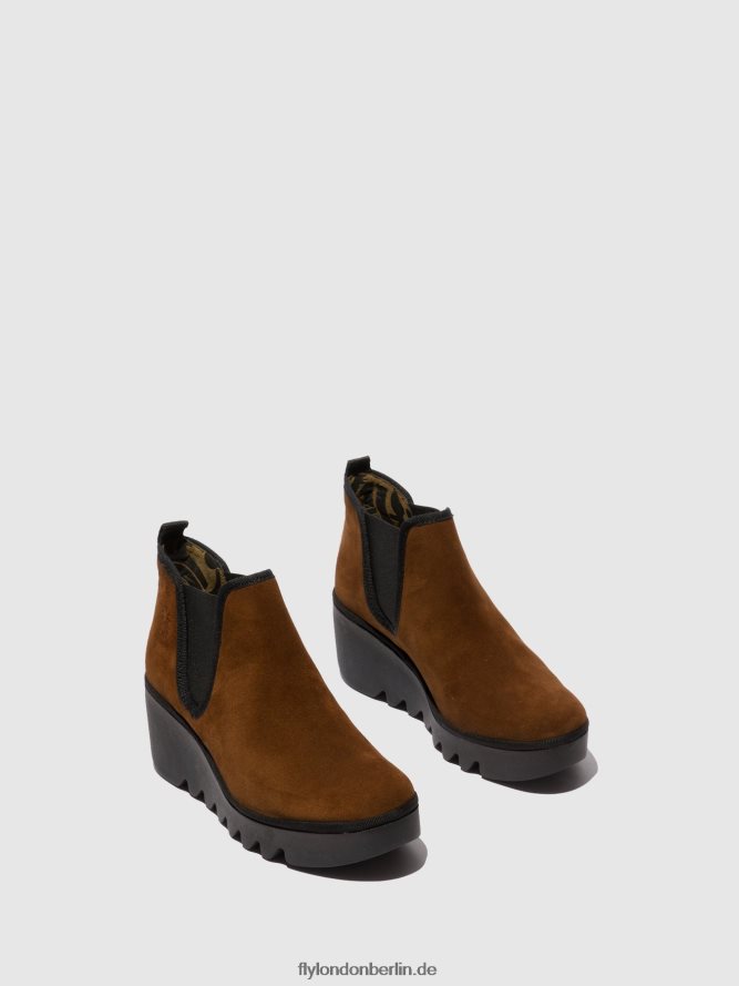 Frauen Fly London Ölsuede-Kamel Chelsea-Stiefeletten byne349 DP8RD8229
