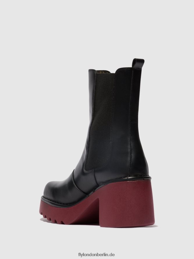 Frauen Fly London schwarz (Weinsohle) Chelsea-Stiefeletten moya25 DP8RD8129