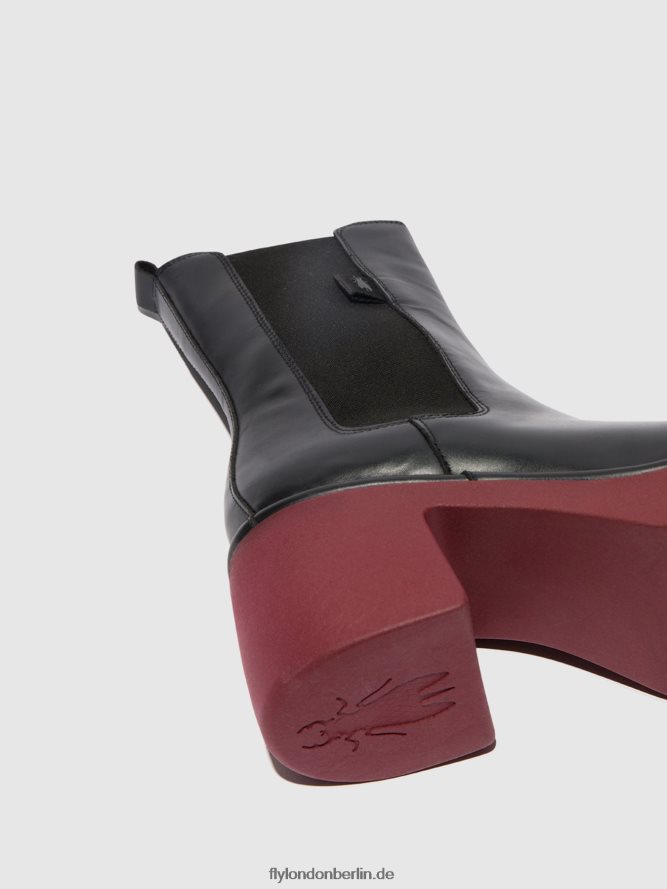 Frauen Fly London schwarz (Weinsohle) Chelsea-Stiefeletten moya25 DP8RD8129