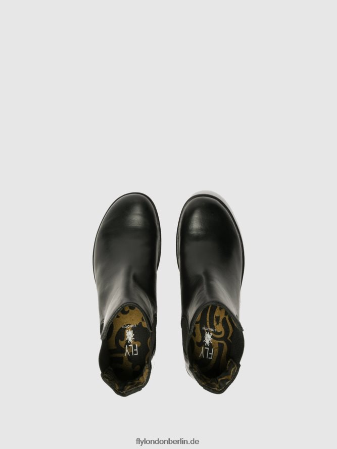 Frauen Fly London schwarz machen Chelsea-Stiefeletten DP8RD8267