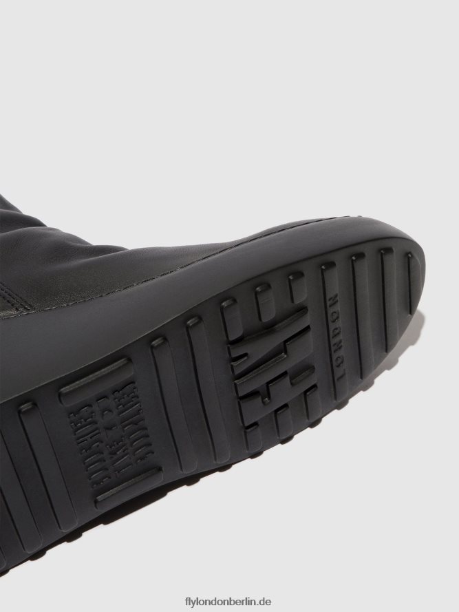 Frauen Fly London schwarz (schwarze Sohle) Stiefeletten mit Reißverschluss dabe461 DP8RD858