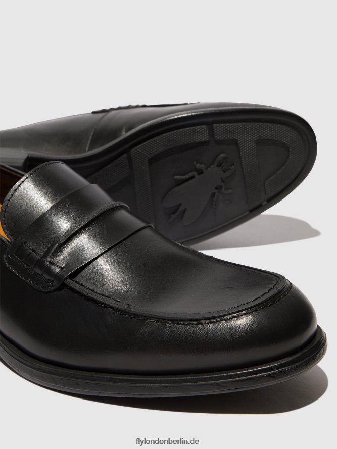 Männer Fly London Schwarz Slipper Schuhe mebo956 DP8RD8816