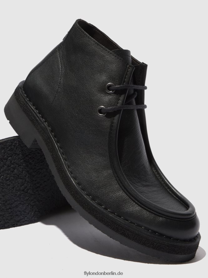Männer Fly London Bioschwarz Schnürstiefeletten rodo076 DP8RD8811